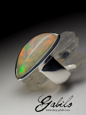 Ethiopian opal silver ring