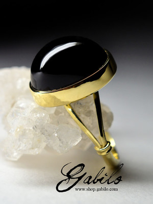 On order: a gold ring with a morion