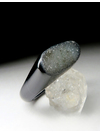 Druzy Black Agate and Quartz Crystals Ring