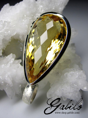 Citrine silver pendant