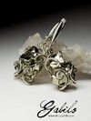 Earrings with pyrite