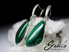 Malachite silver earrings