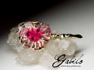 Gold pendant with tourmaline