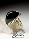 Black Agate Gold Ring