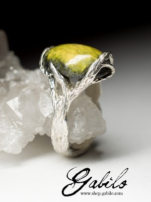 Ring with a landscape jasper in silver
