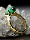 Men's ring with raw emerald in gold