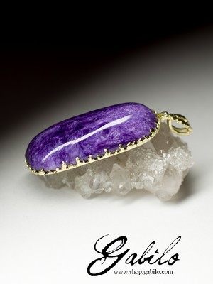 Gold Pendant with Charoite First Class