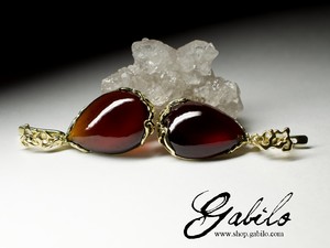 Garnet Gold Earrings 