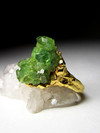 Demantoid Silver Gold Plated Ring