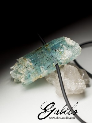 Aquamarine crystal on rubber