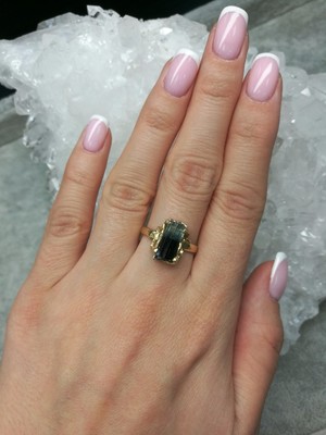 Tourmaline Crystal Gold Ring