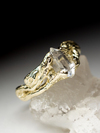 Herkimer Diamond crystal gold ring