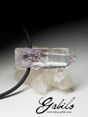 Male pendant with amethyst on rubber