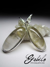 Rutilated quartz silver earrings