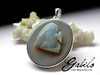 Opal carving silver pendant