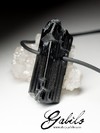 Pendant with black tourmaline on rubber