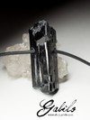 Pendant with black tourmaline on rubber