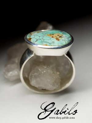 Men's turquoise silver ring