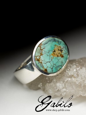 Men's turquoise silver ring