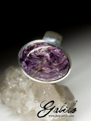 Silver Ring with Charoite