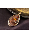 Fire Agate yellow gold pendant