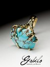 Turquoise gold ring