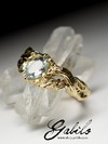 Aquamarine gold ring