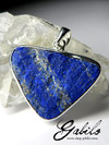 Silver pendant with raw lazurite