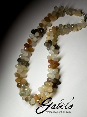 Moonstone beaded necklace