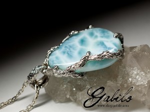 Pendant with larimar in silver