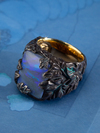 Sage - Gold and silver Opal ring