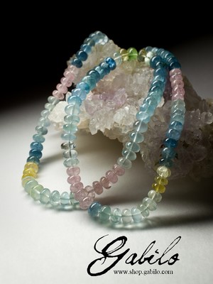 Big colored beryl beaded necklace