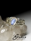 White gold ring with moonstone