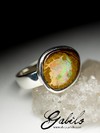 Ring with boulder opal in silver