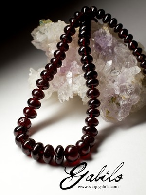 Big Hessonite Garnet Beaded Necklace