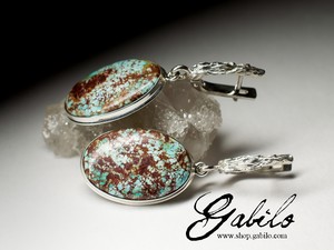 Earrings with turquoise in silver