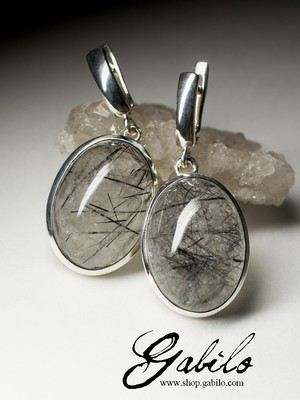 Rutilated quartz silver earrings 