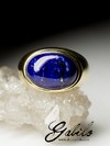 mens gold ring with lapis lazuli