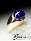 mens gold ring with lapis lazuli