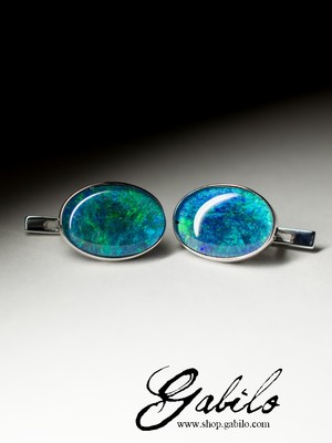 Triplet Opal 14K Gold Earrings