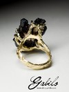 Black Tourmaline Gold Ring