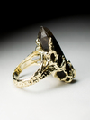Large gold ring with morion