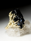 Black Tourmaline Gold Ring 