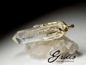 Men's rock crystal gold pendant