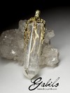 Men's rock crystal gold pendant