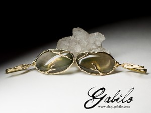 Rock Crystal Gold Earrings