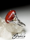 Silver rings with red jasper