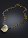 Necklace with spectropyrite on bronze chains