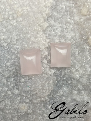 Rose quartz cabochon pair 9.95 ct