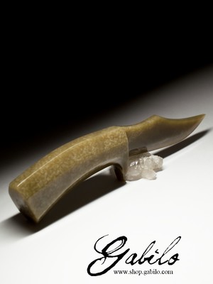 Knife from solid jade